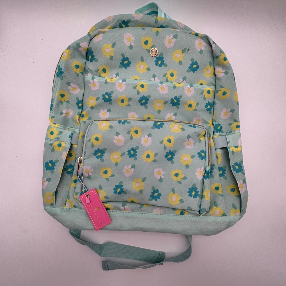 Simply Southern Floral Backpack Mint Green Yellow Pink Daisy Print Book Bag NWT